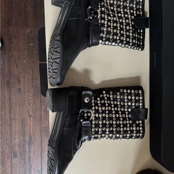 Stuart Weitzmann studded biker boots - Picture 4 of 9